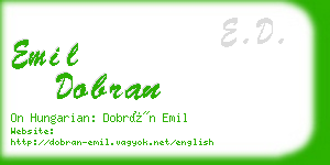 emil dobran business card